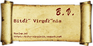 Bitó Virgínia névjegykártya